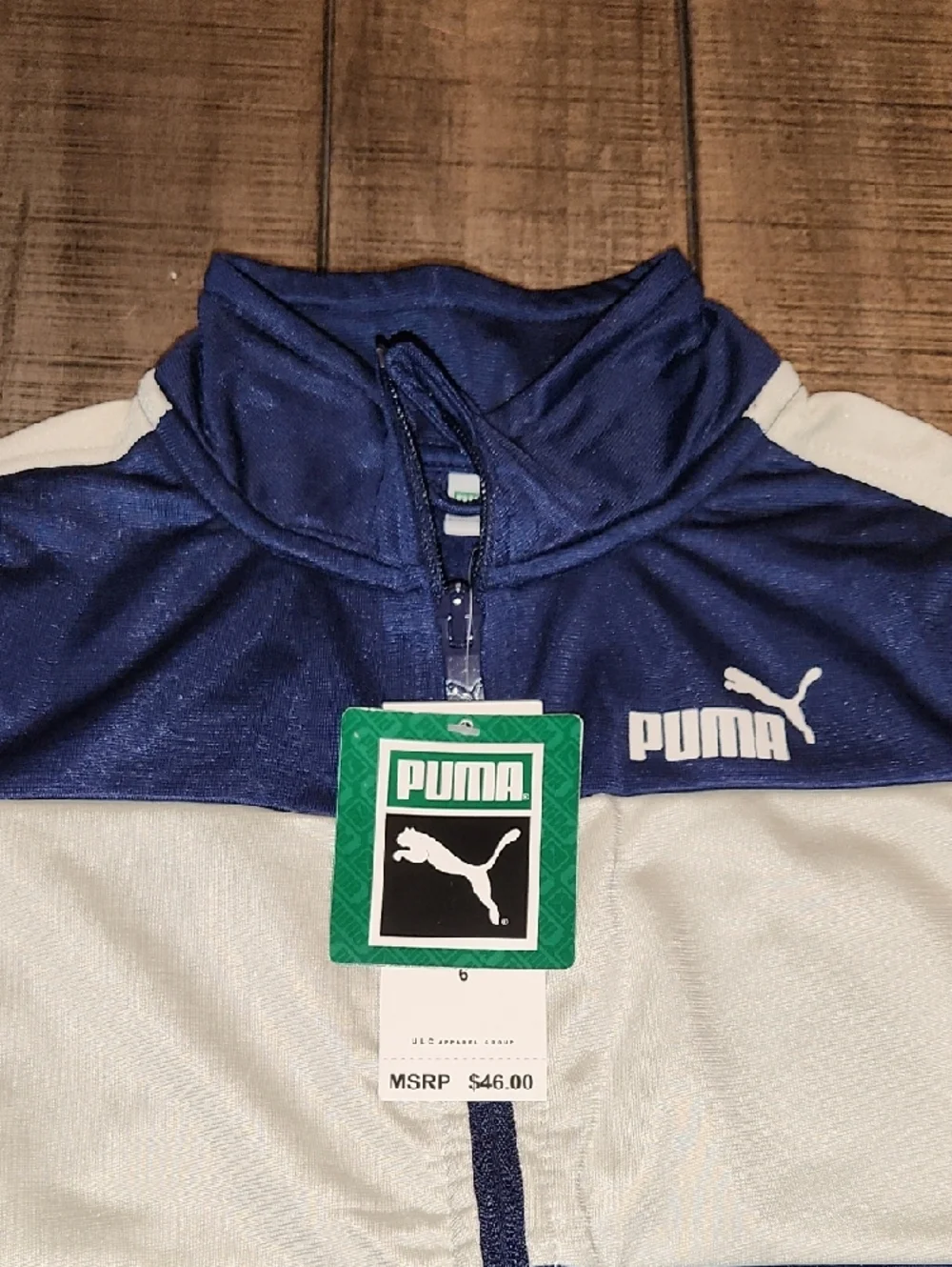 NWT Puma Navy and White Athletic Track Jacket & Pants - Picture 4 of 6